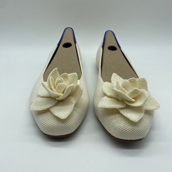 NIB Rothy's The Pedal Square Ballet Flats Cream Love Bird Slides Women size 8.5 - Picture 3 of 10